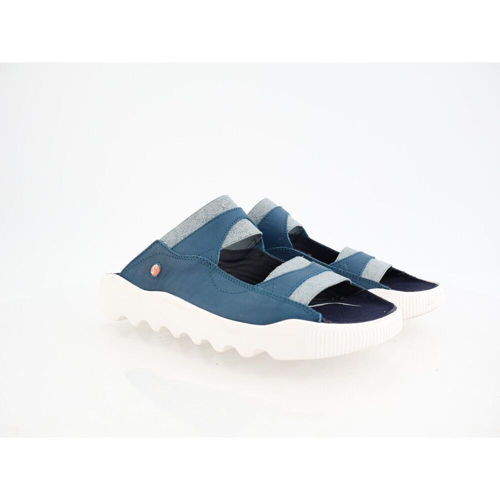 Softinos Weal Slip-on Sandal Slides Size 38 7.5 Blue Slip on Flat Sole Platform